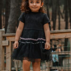 baby girl net cotton frock black